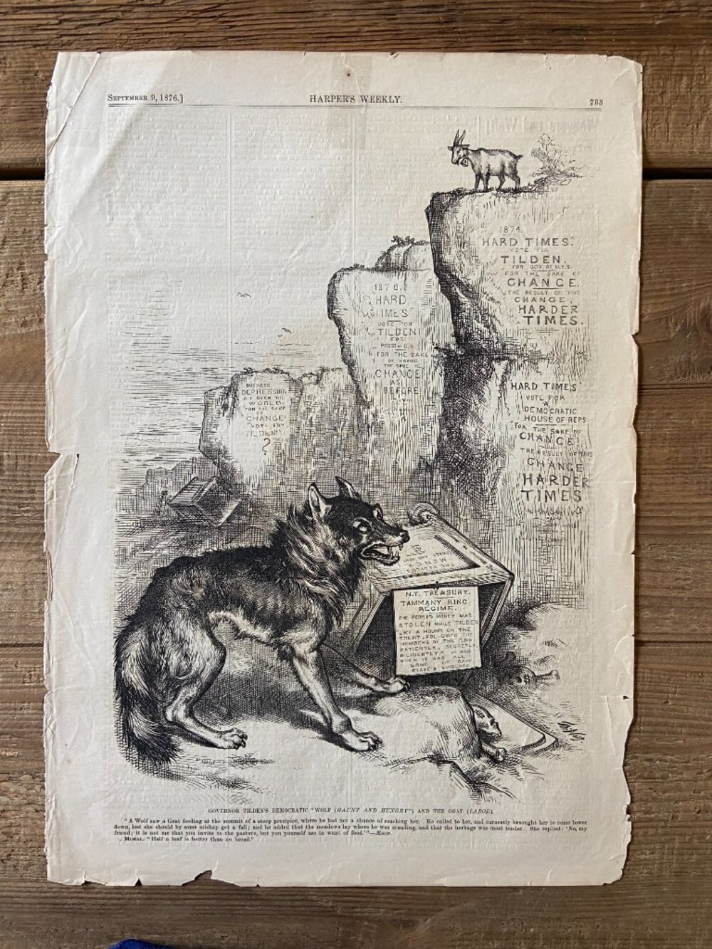 Thomas Nast, Political Carton, Woodcut Engraving